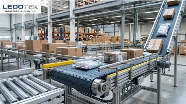 Băng tải con lăn trong vận chuyển hàng hóa