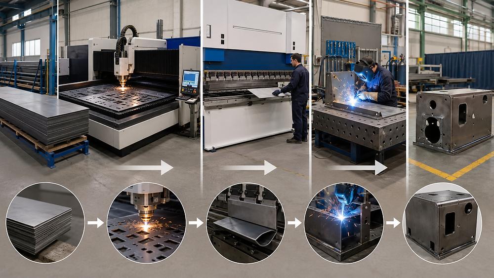 Gia công kim loại sau cắt laser chấn và hàn